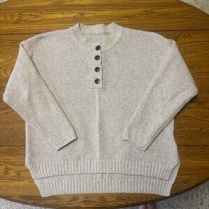 Women’s Beige Sweater with Button Detail